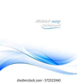 Abstract vector illustration with blue wavy pattern and place for your text.