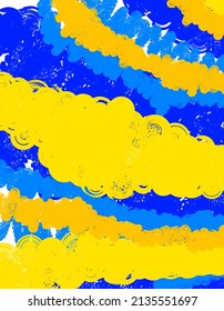 Ilustración de vector abstracta en colores azul y amarillo 