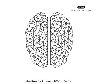 Abstract vector illustration of brain on white background.