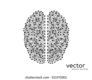 Abstract vector illustration of brain on white background.