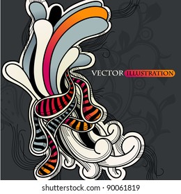 abstract vector  illustration of  bright fantasy elements