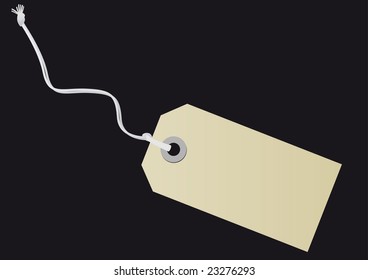 Abstract vector illustration of a brown paper price tag over black