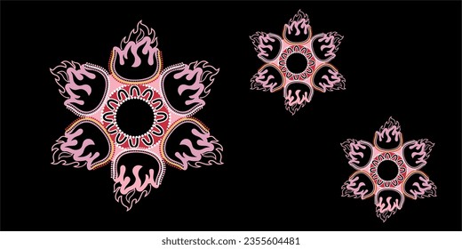 ILUSTRACIÓN DE VECTOR ABSTRACTO DISEÑO DE ESTRELLA DE BURNING CON PATRONES DE PUNTOS REDONDOS