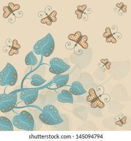 abstract vector illustration with butterflies