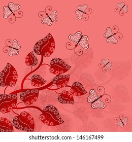 abstract vector illustration with butterflies