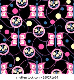 abstract vector illustration with butterflies