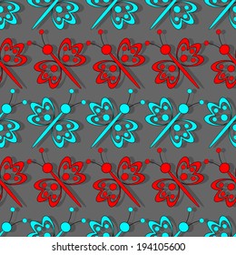 abstract vector illustration with butterflies