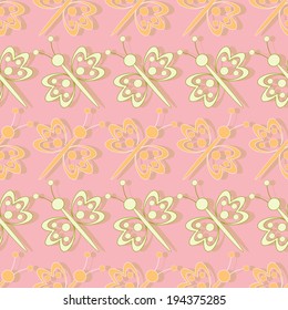 abstract vector illustration with butterflies