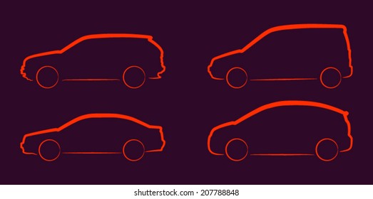 Abstract vector illustration car silhouettes