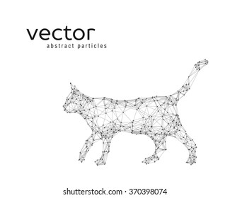 Abstract vector illustration of cat on white background