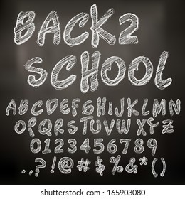 Abstract vector illustration of chalk sketched letters