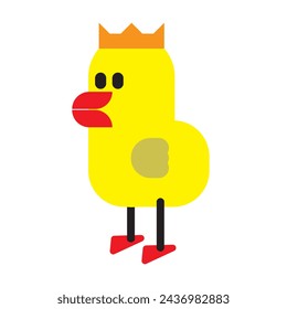 Abstrakte Vektorgrafik eines Hühnchens. Geometrisch dargestelltes Huhn. Weißer Hintergrund, Huhn, Tier, Baby, Ostern.