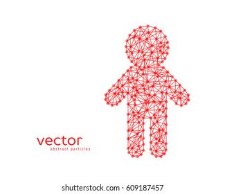 Abstract vector illustration of child on white background. 