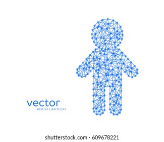 Abstract vector illustration of child on white background. 