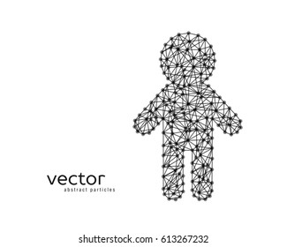 Abstract vector illustration of child on white background. 