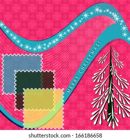 Abstract vector illustration of Christmas greeting card
