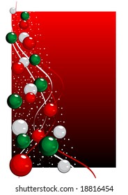 Abstract vector illustration of a christmas tree over a red background