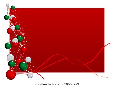 Abstract vector illustration of a christmas tree over a red background