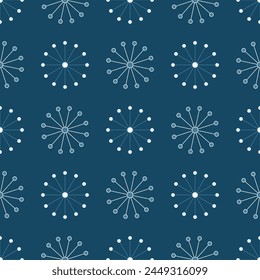 abstract vector illustration circle shape pollen flower seamless pattern background, firework , dot align circle background graphic design element for print wrapping paper card backdrop no people.