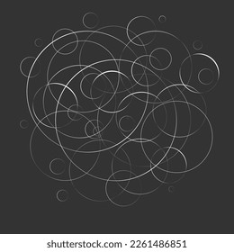 Abstract vector illustration with circles of different sizes. Linear illustration for decoration and design.