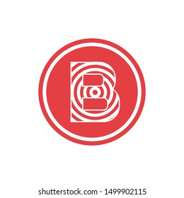 abstract vector illustration circles forming letter b icon logo modern design