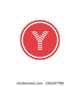 abstract vector illustration circles forming letter y icon logo modern design