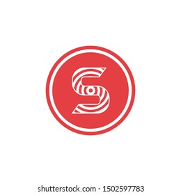 abstract vector illustration circles forming letter s icon logo modern design