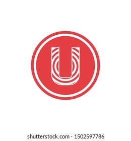 abstract vector illustration circles forming letter u icon logo modern design