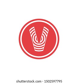 abstract vector illustration circles forming letter v icon logo modern design