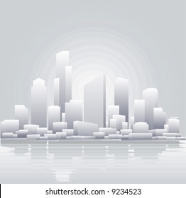 An abstract vector illustration of a city skyline