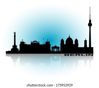 An abstract vector illustration of the Cityscape of Berlin.