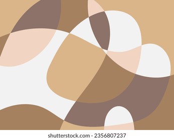 Abstract vector illustration in coffee brown tones. Mosaic or stained glass from geometrically irregular fragments.	