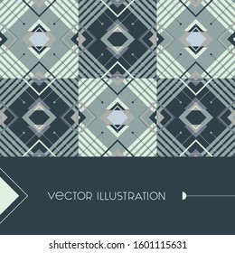 Abstract vector illustration in cold colors. Trendy geometric texture with place for your text. Template for corporate identity and modern design.