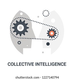 Abstract Vector Illustration Of Collective Intelligence Icon Concept