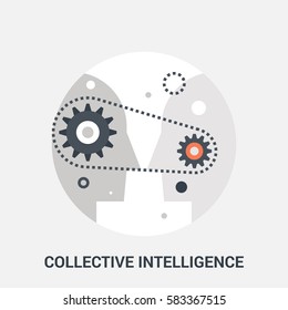 Abstract Vector Illustration Of Collective Intelligence Icon Concept