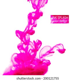 Abstract vector illustration - color ink in water (cloud, smoke)