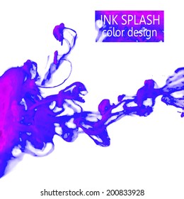 Abstract vector illustration - color ink in water (cloud, smoke)