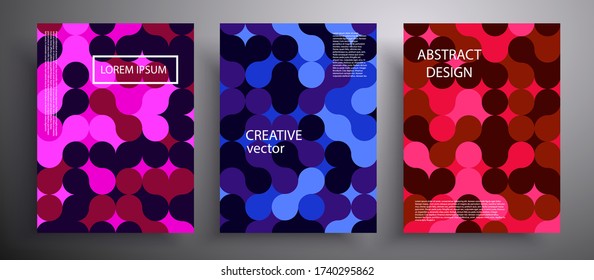 Abstract vector illustration of a colored cover with graphic geometric elements in the form of circles. Template for brochures, covers, notebooks, banners, magazines and flyers, modern design.