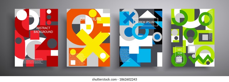 Abstract vector illustration of a colored cover with graphic geometric elements in the form of circles. Template for brochures, covers, notebooks, banners, magazines and flyers, modern design