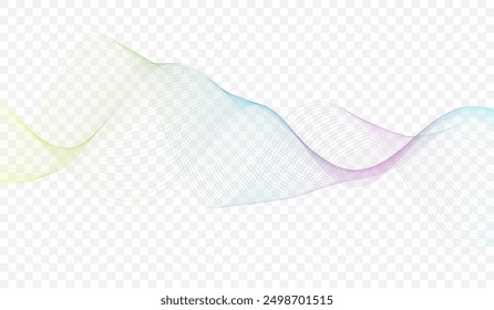 Abstract vector illustration with colored wavy lines flowing dynamic isolated on white background. Hand drawn vector art
