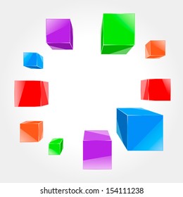 abstract vector illustration of colorful cubes