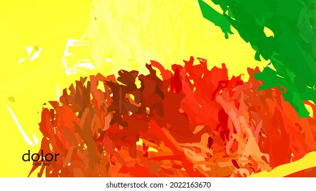 Abstract vector illustration with colorful feather layered shapes. Bright multicolored dimensional background. Brush stroke watercolor digital paint imitation. Rainbow scribble advertising template.