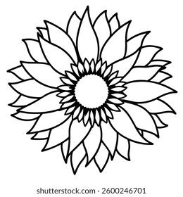 Abstract vector illustration of a colorful flower with floral patterns and leaves, symbolizing nature and summer vibes