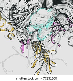 abstract vector illustration of colorful smoking pipes