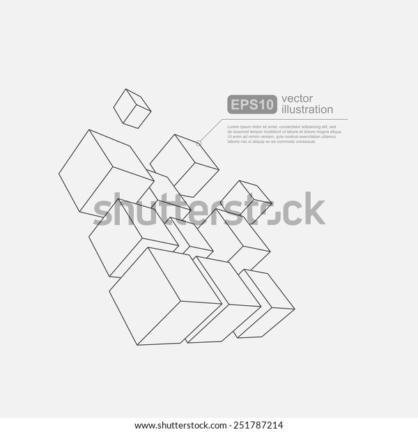 Abstract Vector Illustration Composition 3d Cubes Stock Vector Royalty Free