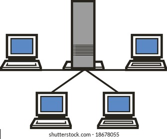 Abstract vector illustration of computers network