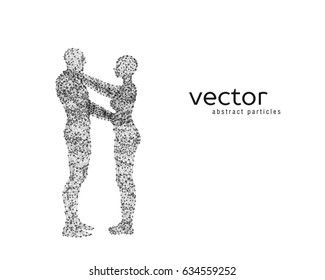 Abstract vector illustration of couple hugging each other.