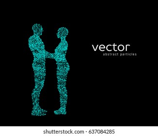 Abstract vector illustration of couple hugging each other.