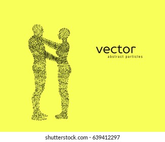 Abstract vector illustration of couple hugging each other.