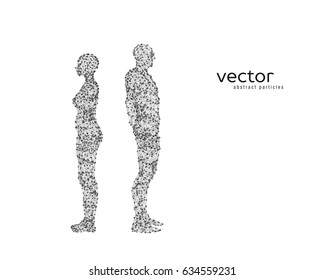 Abstract vector illustration of couple near to each other.
